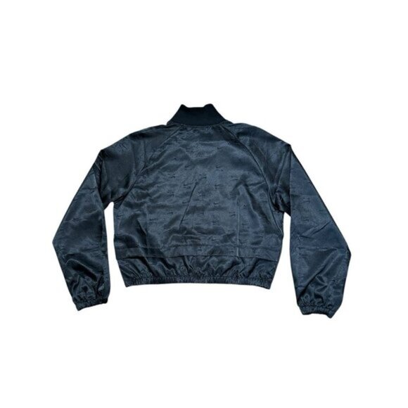 Nike Sz S Jacket Nike Air Swoosh Logo Satin Black Coat Athleisure Athletic Tech - Picture 4 of 7